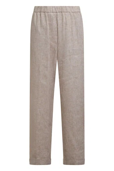 Peserico Linen Wide Leg Trousers