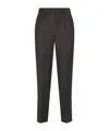 Peserico Straight-leg Brown Virgin Wool Pants With Lurex Details In Black