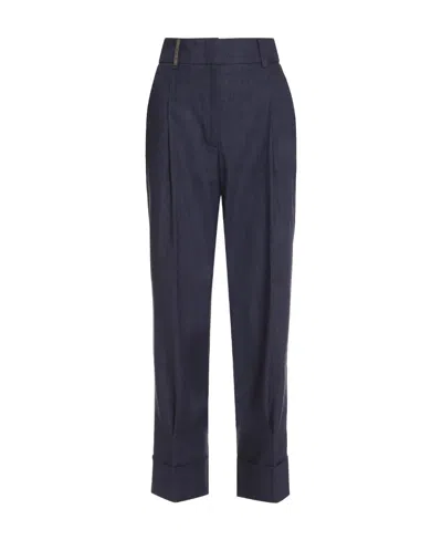 PESERICO PESERICO WOOL BLEND CROPPED TROUSERS