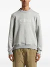 Peserico Logo-embroidered Crew-neck Sweatshirt In Brown