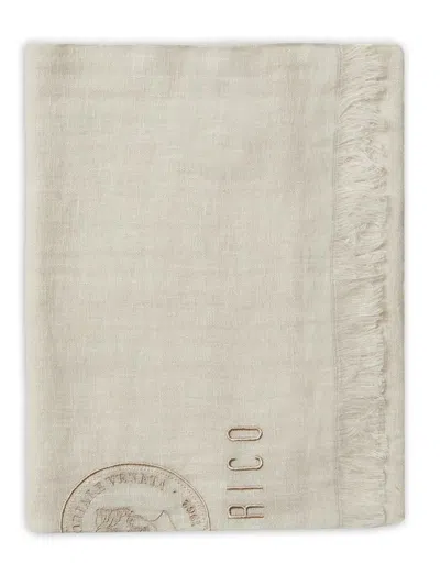 Peserico Logo-embroidered Scarf In Neutral