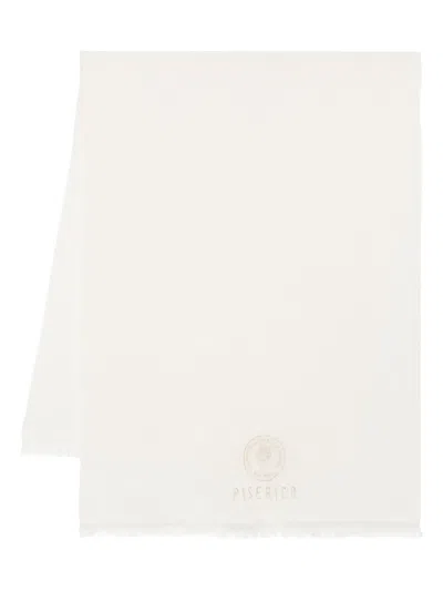 Peserico Logo-embroidered Scarf In Neutrals