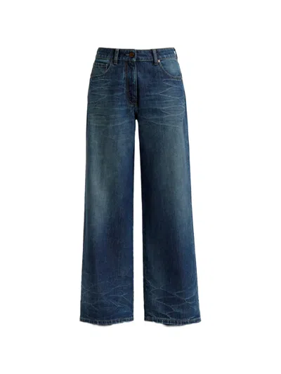 Peserico Logo-patch Jeans In Blue