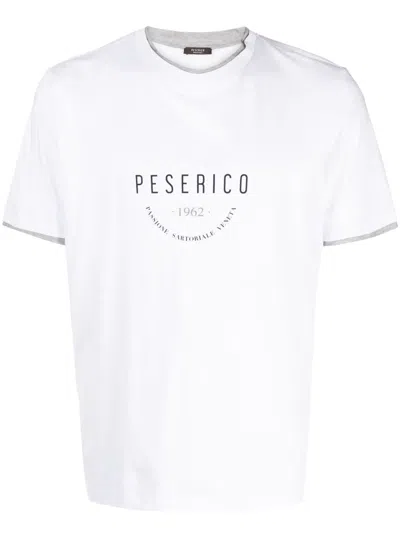Peserico Logo-print Cotton T-shirt In White