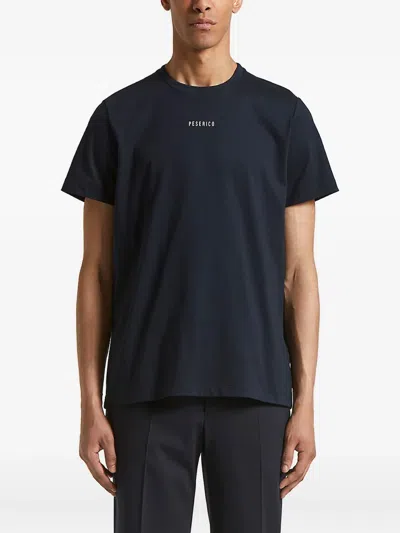 Peserico Logo-printed Crew-neck T-shirt In Blue