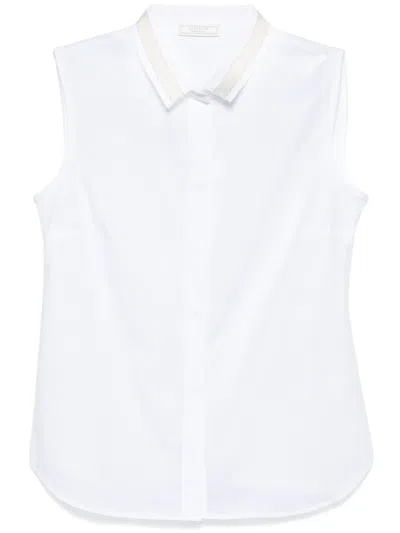 Peserico Logo-trim Shirt In White
