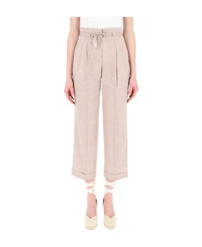 Peserico Logo Trousers In Pink