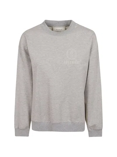 Peserico Logo-embroidered Crew-neck Sweatshirt In Gray