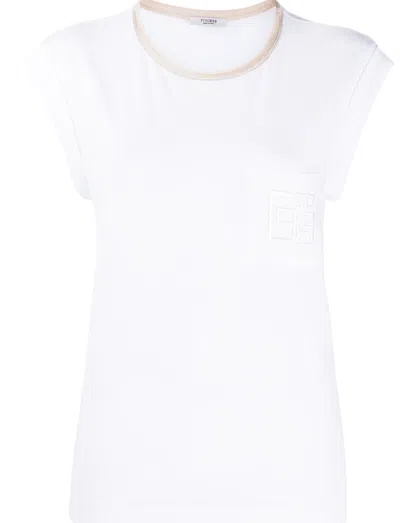 Peserico Logo-patch Cotton T-shirt In White