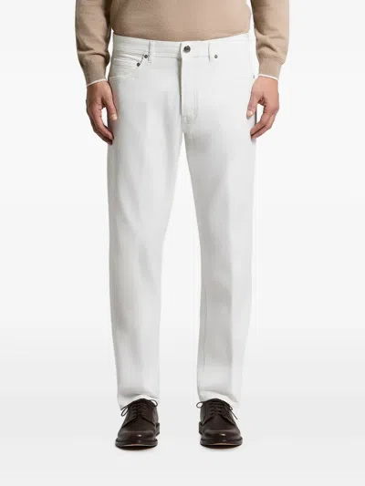 Peserico Logo-patch Straight-leg Jeans In White