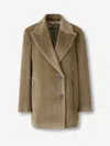 Peserico Welt-pocket Wool Coat In Brown