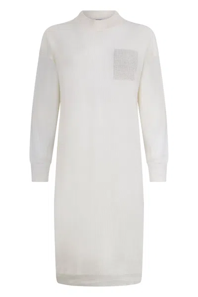 Peserico Long Dress In White Color With A Minimalist Style.