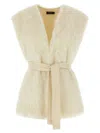 Peserico Long-haired Alpaca Wool Vest In White