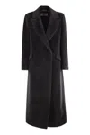 Peserico Long-haired Coat In Alpaca And Wool In Black