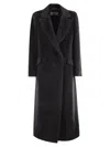 Peserico Long-haired Coat In Alpaca And Wool In Black