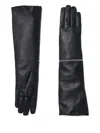 Peserico Long Leather Zip-detail Gloves In Black