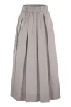 Peserico Women Long Skirt In Lightweight Canvas Parachute In Grey