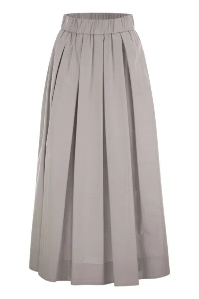 Peserico Long Skirt In Lightweight Canvas Parachute In Grey