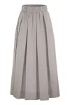 Peserico Women Long Skirt In Lightweight Canvas Parachute In Grey