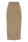 Peserico Fitted Long Skirt In Textured Knit Wool