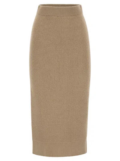 PESERICO LONG SKIRT IN VIRGIN WOOL, SILK AND CASHMERE