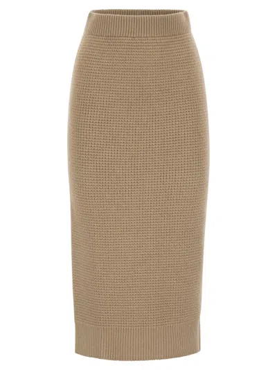 PESERICO PESERICO LONG SKIRT IN VIRGIN WOOL, SILK AND CASHMERE