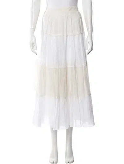 Pre-owned Peserico Long Skirt In White