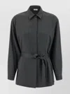 Peserico Fluid Viscose Twill Shirt With Jewel-detail Cuffs In Black