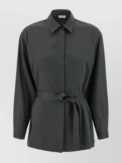 PESERICO LONG SLEEVE BELTED WAIST SHIRT