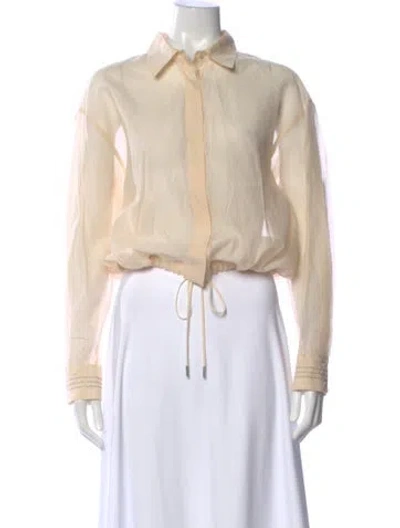 Pre-owned Peserico Long Sleeve Blouse In Neutral
