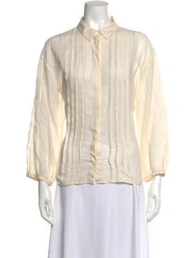 Pre-owned Peserico Long Sleeve Blouse In Neutrals
