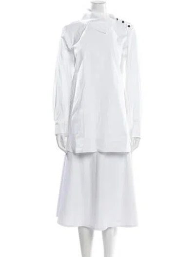 Pre-owned Peserico Long Sleeve Blouse In White