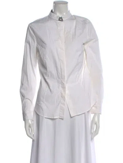 Pre-owned Peserico Long Sleeve Blouse In White