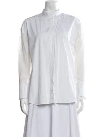 Pre-owned Peserico Long Sleeve Blouse In White