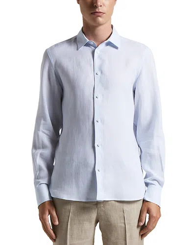 Peserico Long Sleeve Button Front Shirt In Atmosphere