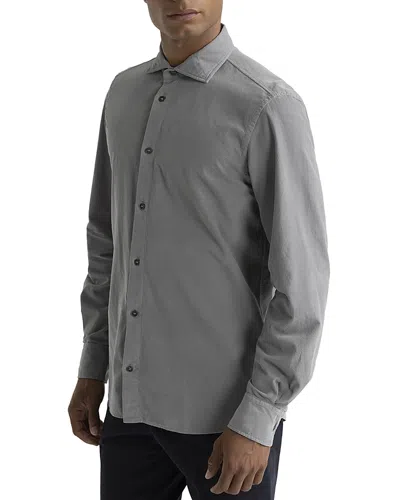 Peserico Long Sleeve Button Front Shirt In Granite