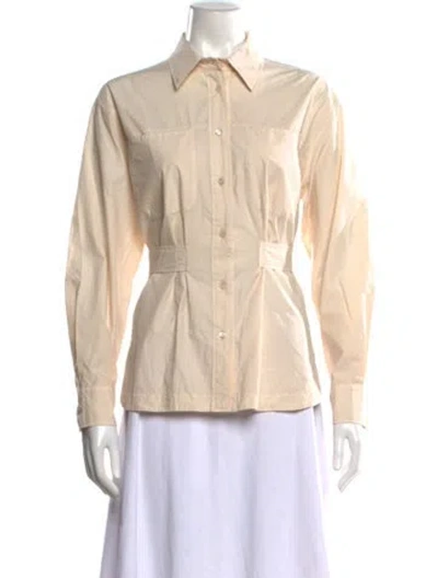 Pre-owned Peserico Long Sleeve Button-up Top In Neutral