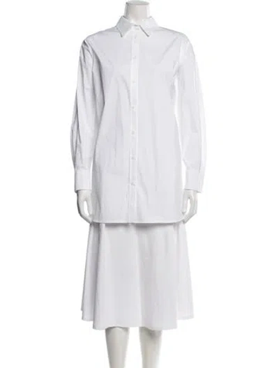 Pre-owned Peserico Long Sleeve Button-up Top In White