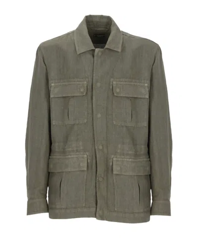 Peserico Long Sleeve Casual Jacket In Green