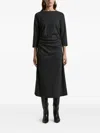 Peserico Gathered Midi Dress In Black