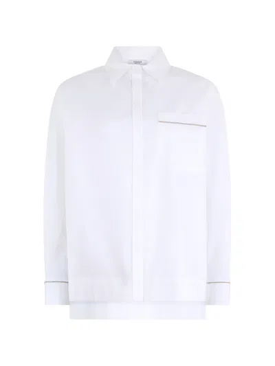Peserico Long-sleeve Pocket Shirt In White