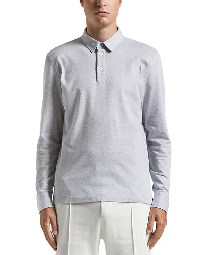 Peserico Long Sleeve Polo Shirt In Lunar Gray