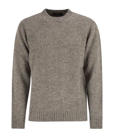 Peserico Long Sleeve Ribbed Sweater In Neutral