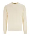 Peserico Wool And Cashmere Ribbed Jumper In Neutral