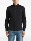 Peserico Solid Button Front Shirt In Black