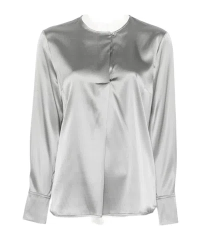 Peserico Long-sleeve Blouse In Gray