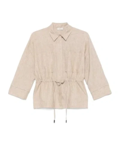 Peserico Long Sleeve Shirt In Nude
