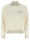Peserico Lurex Details Turtleneck Sweater Sweaters And Cardigans White In Neutral