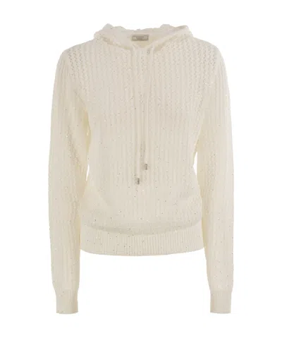 PESERICO PESERICO SEQUINED HOODED KNITWEAR