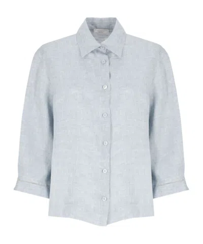Peserico Long-sleeved Blouse In Blue
